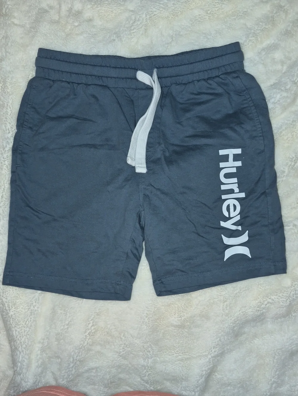 Hurley Blue Knit Sweat Athletic Logo Drawstring Shorts